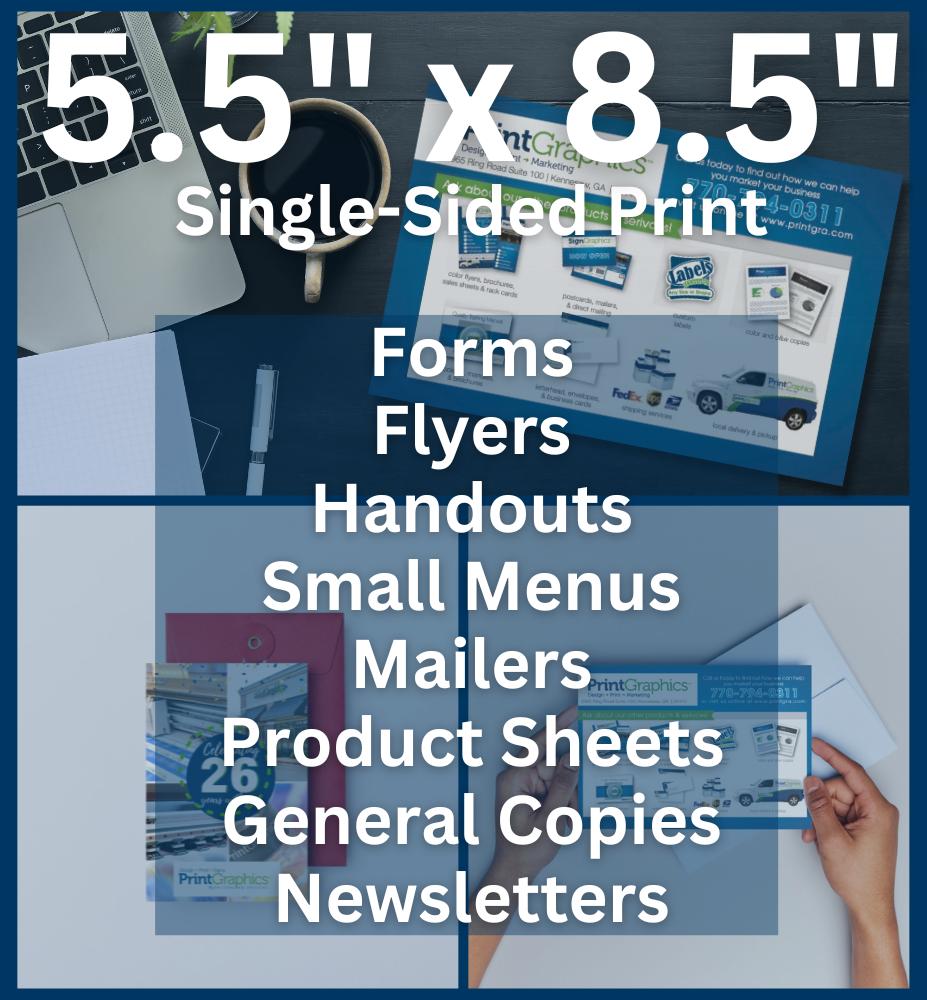 5.5"x 8.5" Single-Sided Half-Page Prints