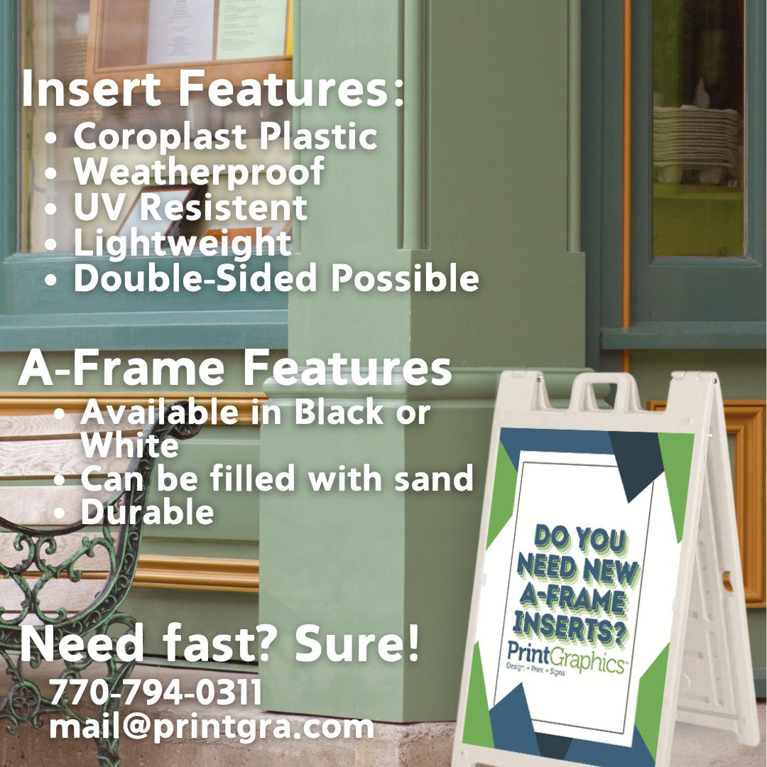 Black; Plastic A-Frame Insert Holder
