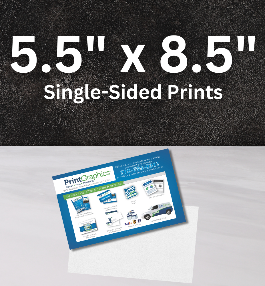 5.5"x 8.5" Single-Sided Half-Page Prints