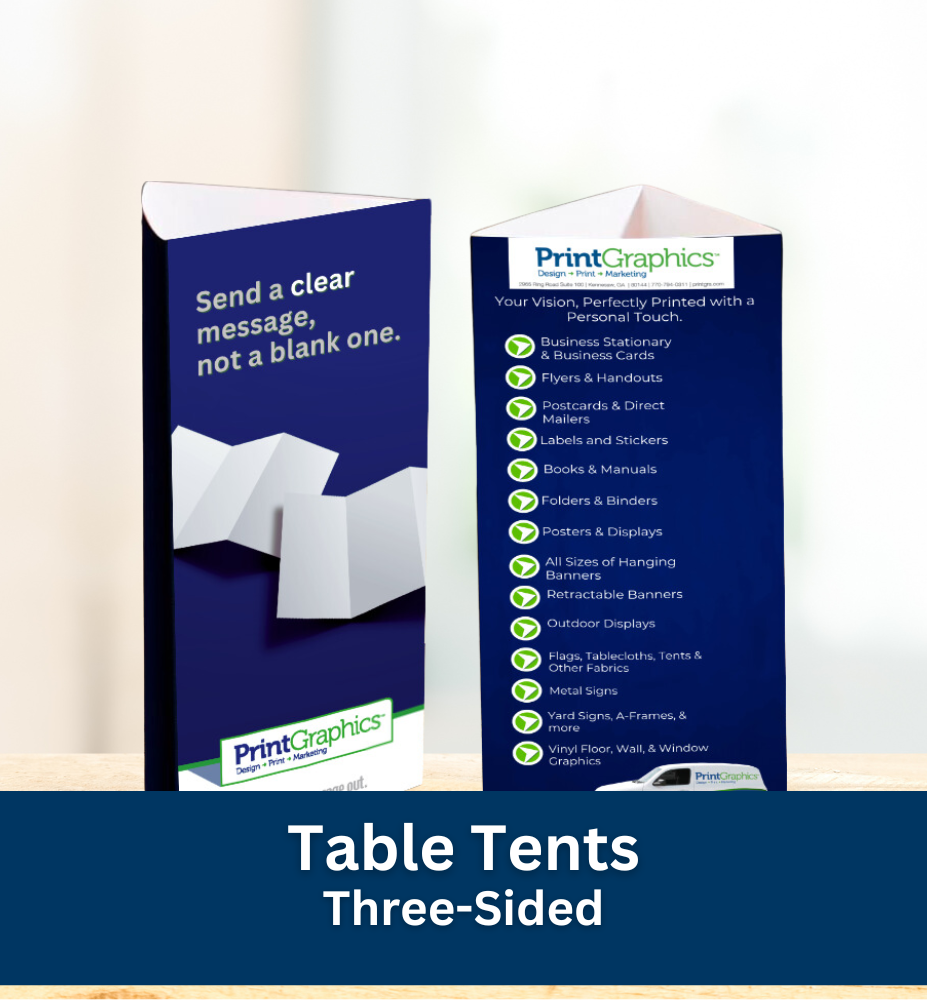 Three-Sided Table Tents